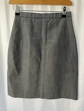 Grey Pencil Skirt Size W24  L22  Lined Polyester Blend Womens
