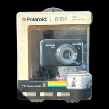 Brand New Polaroid iS 624 Black 16MP Optical 6X Zoom Digital Camera Sealed Pkg