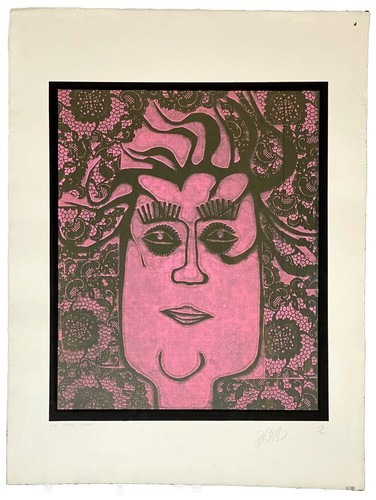 Brian Elliott signiert Vintage 1969 Siebdruck The Writer Kluber Original Kunst - Bild 1 von 4