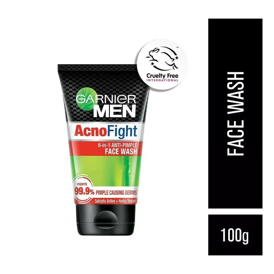 Garnier Men Acnofight 6 en 1 lavado facial anti espinillas control de aceite, reparación de la piel 100 g Foto 4 de 4