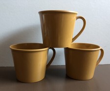 Lot of 3 Genuine Melamine Cups Harvest Gold Made in USA See Pictures
