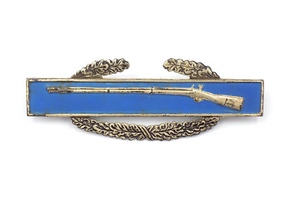 ★１９４３年＊アメリカ軍＊９２５銀製/ＳＴＥＲＬＩＮＧ＊ＣＩＢバッジ（実物） Sterling WWII US Army Combat Infantry Badge (CIB)