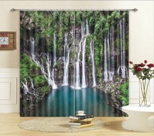 Clever Water template 3D Curtains Blockout Photo Printing Curtains Drape Fabric