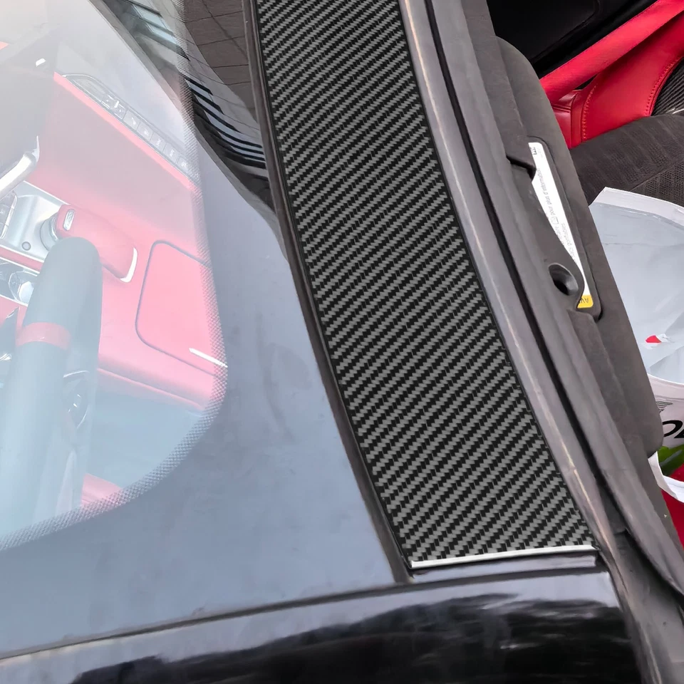 Acabamento lateral externo de fibra de carbono real para Chevrolet Corvette C8 20-25 - Imagem 3 de 4