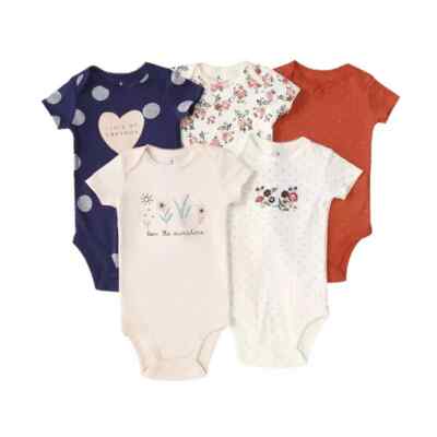 5Pcs/Lot Baby Summer Clothes Newborn Baby Girl Boy Cute