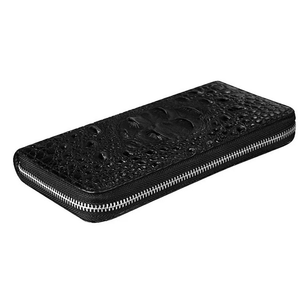 Unisex Crocodile Long Wallet Leather Purse Card Holder Zipper Clutch Handbag US