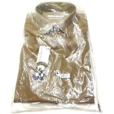 Geoffrey Beene Button Up Shirt Gold Regular Long Sleeve Cotton Sz 16 34-35