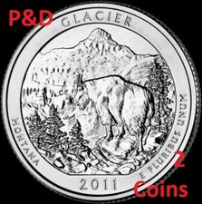 2011 P&D Glacier National Park Quarter Montana "Brilliant Uncirculated" ATB