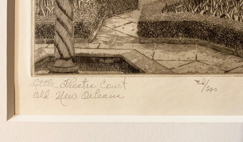 American Artist Eugene E. Loving Signed Original Etching Old New Orleans - Picture 4 of 8