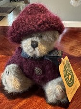 Boyds Plush Bear 7  Kayla Mulbeary With Cranberry Knit Sweater And Hat
