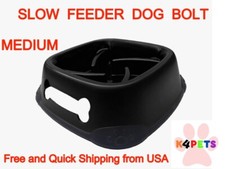 Slow Fedeer Pet Eater Bowl, MEDIUM, Elegant Black color