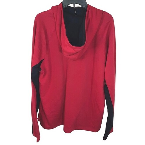 NWT Nike Air Jordan 4 Zipper Pockets Pullover Scuba Neck Hoodie Red Black - Picture 2 of 6