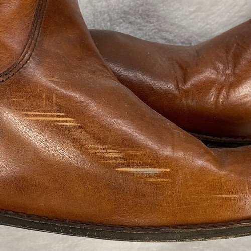 Frye Paige Short Riding Leather Ankle Boots Western Cowboy Pull On Cognac 6.5 - Picture 11 of 14