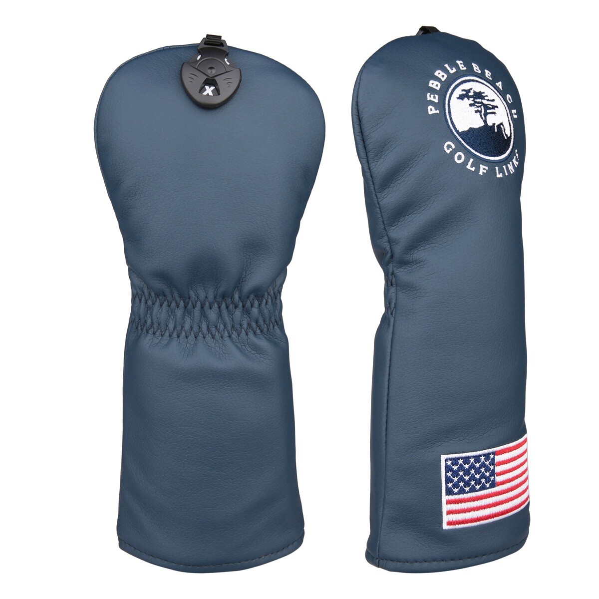 Embroidered Golf Club Headcover with Pearls Driver Cover: Navy Fargo Upper and Back with custom  main image 2