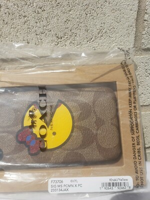 Coach Signature Ms. Pac Man iPhone X Case Yellow and Khaki- New In