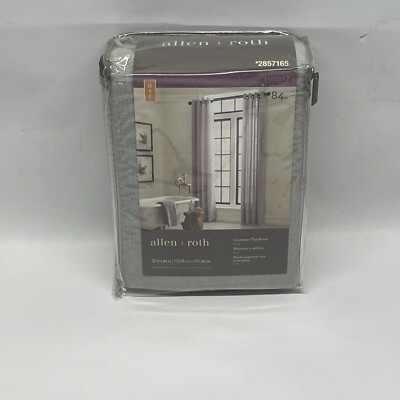 allen + roth 84-in Grey Light Filtering Grommet Single Curtain Panel | eBay