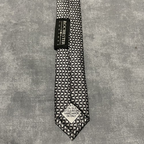 Brioni Herren Seide Krawatte Grau Kette Geometrisch Jacquard Italien Designer Luxus - Bild 5 von 7