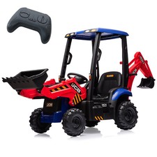 4 In1 Ride On Excavator,12V Kid Excavator Ride On Toy With Front Loader  Digger