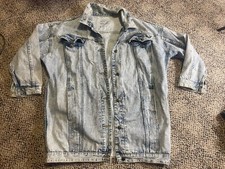 Be In The Current Seen 1990s 1980s Vintage Acid Wash Denim Jacket L Womens