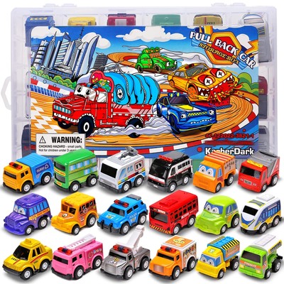 LOGOFUN 8-Piece Pull Back Car Base Set: White Mini Vehicle Trays For DIY Toy Cars, Crafting, And Display