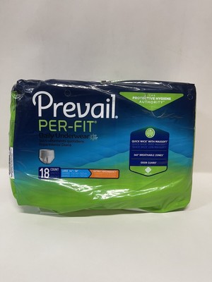 Prevail Per-Fit Incontinence Unisex Underwear - White, Size L, Pack of 18