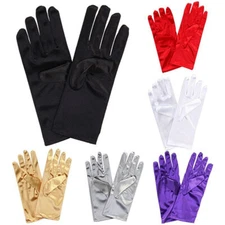US 1 Paris 8.66'' Wrist Gloves Smooth Satin Gown Opera Gloves Party Dress Prom