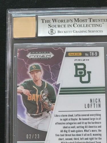 Nick Loftin 2020 Panini Prizm BGS 9/10 MINT Thunderstruck Green Auto 02/23 - Bild 7 von 10