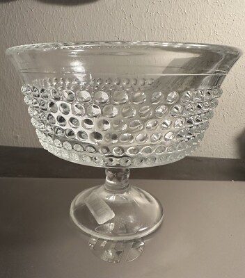 L.E. SMITH GLASS COMPANY, FLARED GLASS COMPOTE BOWL, New In Box with Certificate