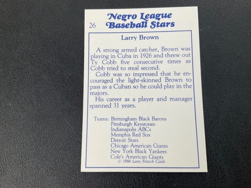 1986 FRITSCH NEGRO LEAGUE BASEBALL STARS PICK CARDS YOU WANT - Picture 85 of 496