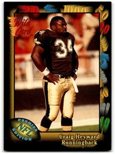 1991 Premier NFL Edition Wild Card Craig Heyward Rookie New Orleans Saints #139. rookie card picture