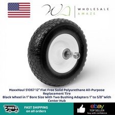 Maxxhaul 51067 12 Flat Free Solid Polyurethane All-purpose Replacement Tire
