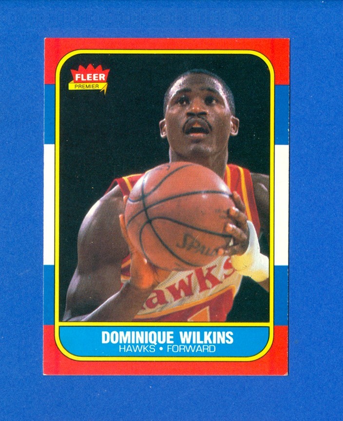 1986/1987 Fleer Basketball #121 Dominique Wilkins '86 RC Rookie Card EX/MT Shape