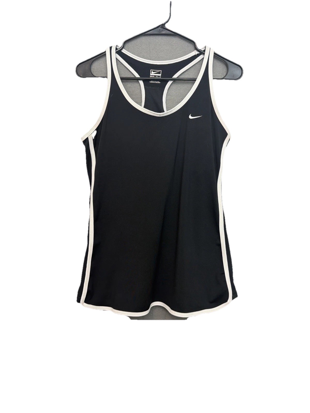 Nike Womens Black /white  Athletic Razorback Tank Top Size M  Stretch T19