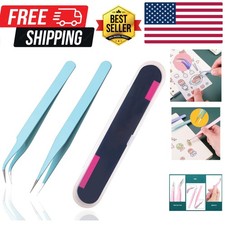 Lightweight 2-Piece Tweezers Set for Vinyl, Lashes  Crafts - Classic Turquoise