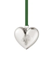 Georg Jensen Palladium-Plated Heart Christmas Ornament Silver