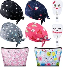 Saintrygo 8 Pcs Dental Gifts Set Include 4 Scrub Caps Women with... 