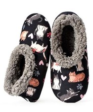 Slippers for Women Indoor Non Slip Soft Sole Slipper Socks 9-10 Gray Cat