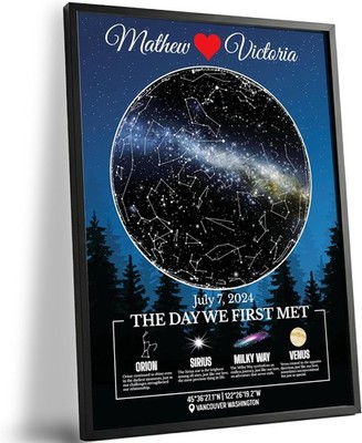 Custom Star Map for Anniversary - Premium Glossy Acrylic - The Night We Met Pers