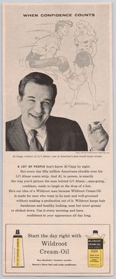 1956 Wildroot Hair Cream-Oil Al Capp Print Ad Li'l Abner Comic Artist Grooming