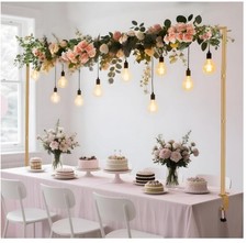 Adjustable Over Table Display Bar, 80-120 cm Height 120-260 cm Length Gold Metal