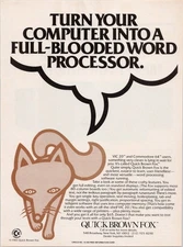 Quick Brown Fox 1983 Vintage Print Ad Commodore VIC 20 Word Processor