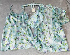 NWT Large VTG Private Luxuries Floral Lace Trip Slip Dress, Robe,  Hanger 90s