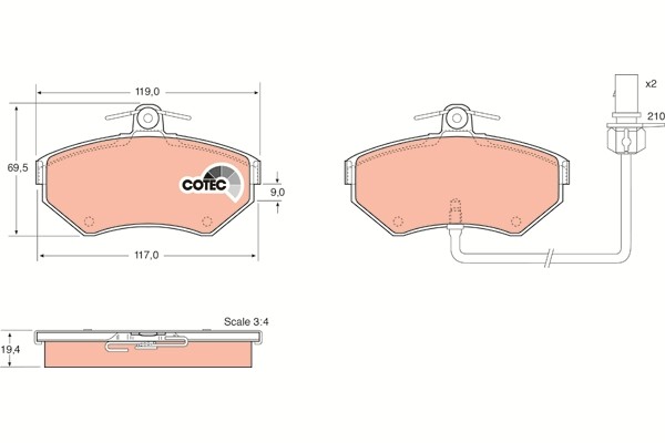 Trw GDB1366 BremsklöTze, BremsbeläGe FüR Audi A4 B5 (8D2)-image