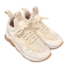 Versace Chain Reaction (Unisex) Wht Mesh Trainers EU 38 Wmns US Sz 7 Mens Sz 5.5