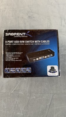 Sabrent 4-Port USB VGA KVM Switch Box, Plug & Play, LED Display