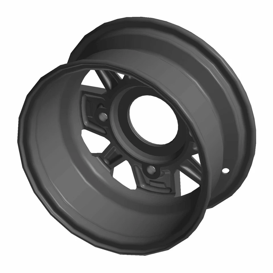 Polaris Cast Rim, Rear, 12 x 5.5, Matte Black, Genuine OEM Part 1522483-458 - Image 2 of 3