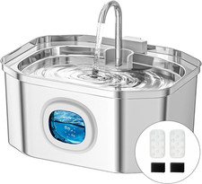 Cat Water Fountain Stainless Steel, Pet Water Fountain 108Oz/3.2L