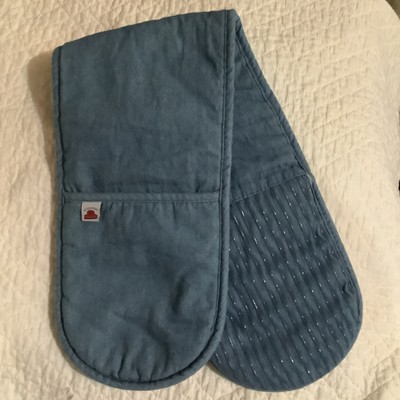 Big Red House Double Oven Mitt Casserole Pot Holder Denim With Grips