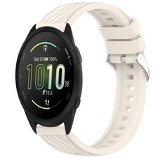For Garmin Forerunner 165 20mm Striped Textured Silicone Strap 