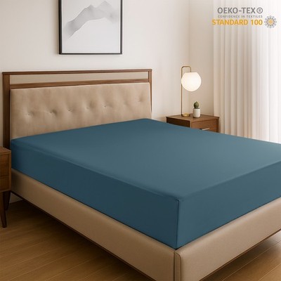 16'' Deep Pocket Fitted Sheets Breathable Bed Sheets Brushed Fabric Fitted Sheet